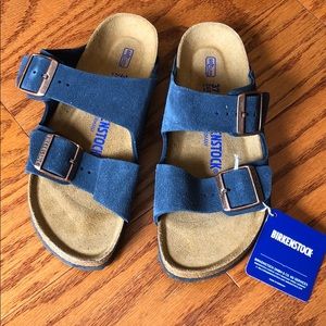 Navy Suede Birkenstock’s